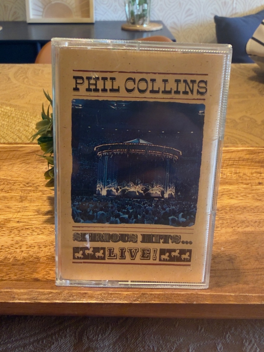'Serious Hits... Live!' Decorative Music Cassette - Beige and Blue